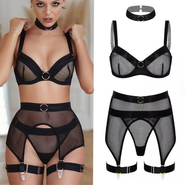 bras sets plus size women lingerie set black sensual bundled lace underwear punk perspective bra thong garter belt sleepwear, Red;black
bras sets plus size women lingerie set black sensual bundled lace underwear punk perspective bra thong garter belt sleepwear, Red;black