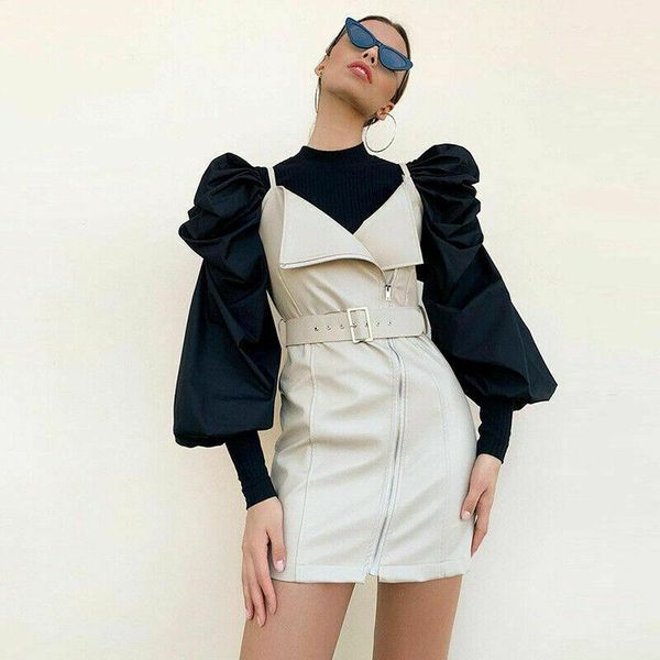 women's jumpsuits & rompers spring solid bodysuits body suit big puff sleeve mock neck black bodysuit women autumn club short jumpsuit, Black;white
women's jumpsuits & rompers spring solid bodysuits body suit big puff sleeve mock neck black bodysuit women autumn club short jumpsuit, Black;white