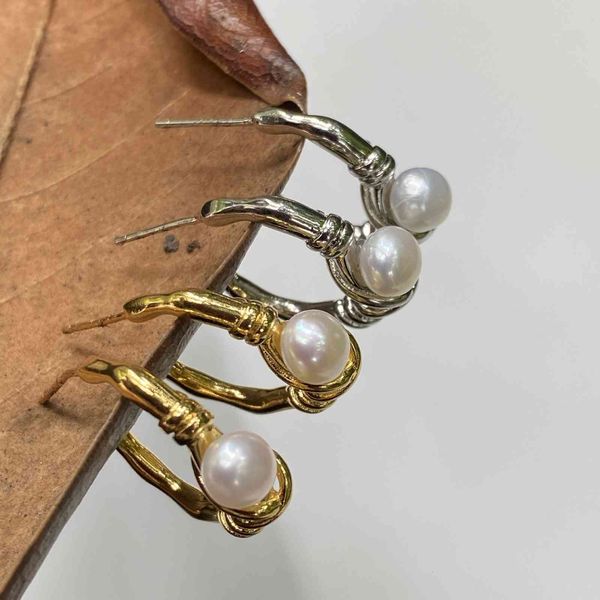 192 temperament net red french pearl c-type knot earrings circle earrings silver needle d6-4
192 temperament net red french pearl c-type knot earrings circle earrings silver needle d6-4