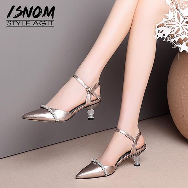 isnom summer sandals women 2021 cow leather sandals crystal high heels shoes female strange style pointed toe wedding shoes, Black
isnom summer sandals women 2021 cow leather sandals crystal high heels shoes female strange style pointed toe wedding shoes, Black