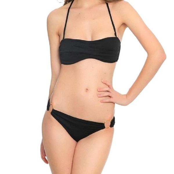 women's swimwear -selling multi-color bikini metal ring straps high elastic swimsuits, White;black
women's swimwear -selling multi-color bikini metal ring straps high elastic swimsuits, White;black