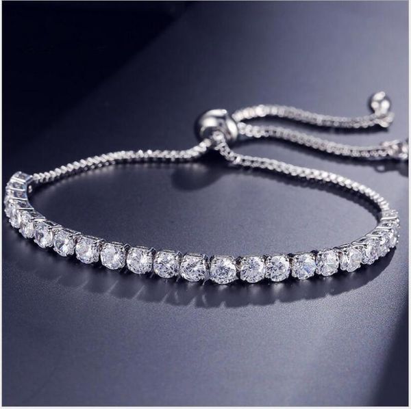 charm bracelets fashion simple design 4mm white color round zirconia adjustable chain for women girl br144, Golden;silver
charm bracelets fashion simple design 4mm white color round zirconia adjustable chain for women girl br144, Golden;silver