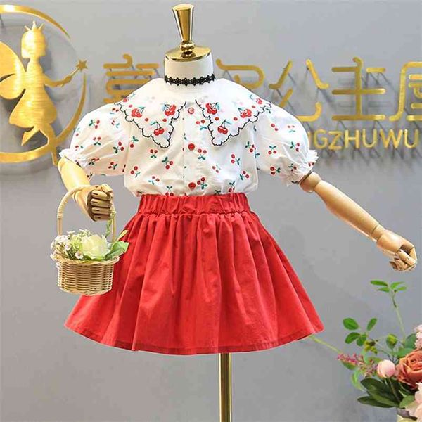summer girl clothes suit embroidered cherry lace lapel elastic waist skirt two-piece baby kids children's clothing 210625, White
summer girl clothes suit embroidered cherry lace lapel elastic waist skirt two-piece baby kids children's clothing 210625, White