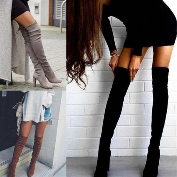 boots women's warm 2021 autumn and winter pointed thick with side zipper over the knee elastic shoes, Black
boots women's warm 2021 autumn and winter pointed thick with side zipper over the knee elastic shoes, Black