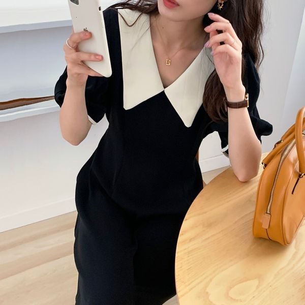 casual dresses summer french style lapel contrast color slim strap high waist puff sleeve dress i9rr, Black;gray
casual dresses summer french style lapel contrast color slim strap high waist puff sleeve dress i9rr, Black;gray