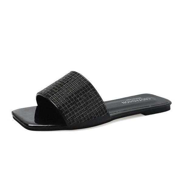 slippers summer beautiful cool drag round head rhinestone flat non-slip wear novelty ladies student sandals women 35-39, Black
slippers summer beautiful cool drag round head rhinestone flat non-slip wear novelty ladies student sandals women 35-39, Black