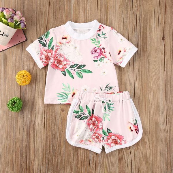clothing sets 1-4y kid baby girls clothes 2pcs flowers print short sleeve t shirts +shorts outfits, White
clothing sets 1-4y kid baby girls clothes 2pcs flowers print short sleeve t shirts +shorts outfits, White
