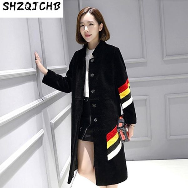 women's fur & faux jchb 2021 winter real coat women plus size 5xl sheep shearing 100% wool long jacket overcoat abrigo mujer kj542, Black
women's fur & faux jchb 2021 winter real coat women plus size 5xl sheep shearing 100% wool long jacket overcoat abrigo mujer kj542, Black