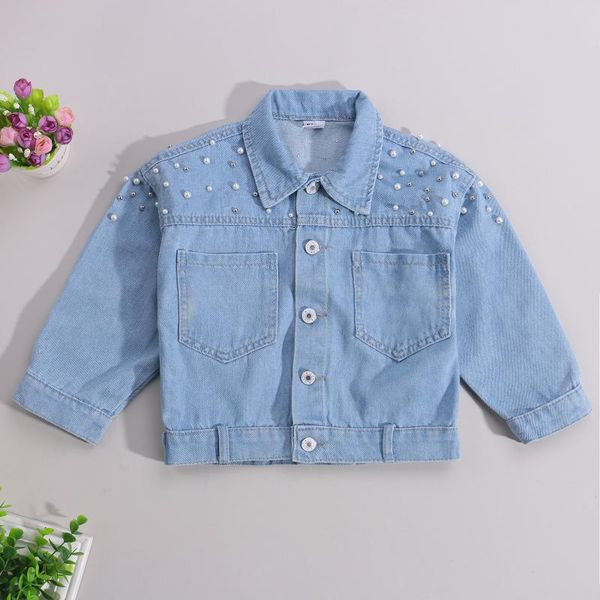 jackets 3-7years children faux pearl denim coat, girls solid color long sleeve lapel neck button-up jacket, Blue;gray
jackets 3-7years children faux pearl denim coat, girls solid color long sleeve lapel neck button-up jacket, Blue;gray