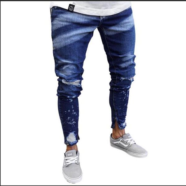 painted print ripped jeans men fashion slim fit mid waist distressed jeans man causal skinny denim pencil pants pantalon hombre, Blue
painted print ripped jeans men fashion slim fit mid waist distressed jeans man causal skinny denim pencil pants pantalon hombre, Blue