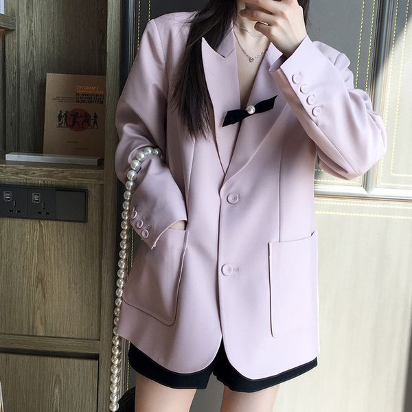 new 2021 spring elegant split mini pink blakzer women's korean style loose fashionable side splited suit coat mqeh, White;black
new 2021 spring elegant split mini pink blakzer women's korean style loose fashionable side splited suit coat mqeh, White;black
