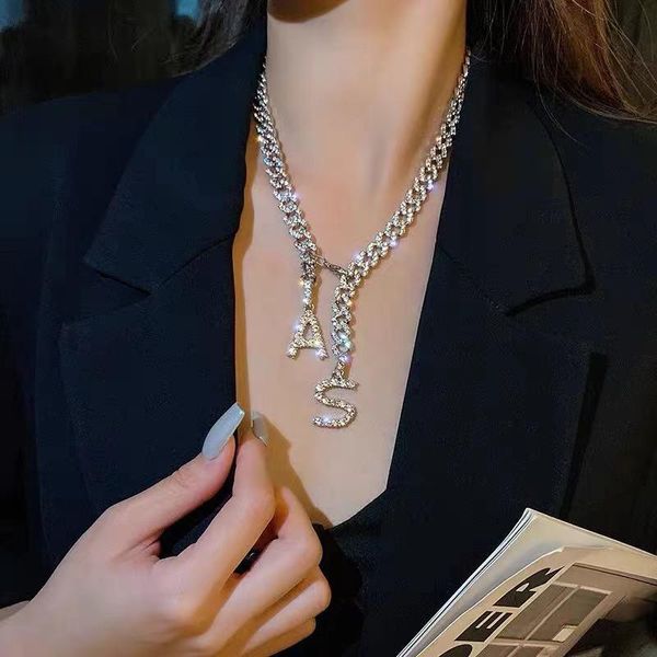 chains fashion trend tennis chain letter a s pendant women's cuban necklace jewelry hip hop rapper punk gift accessories, Silver
chains fashion trend tennis chain letter a s pendant women's cuban necklace jewelry hip hop rapper punk gift accessories, Silver
