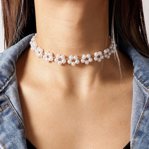 chokers elegant imitation pearl flower necklaces for women clavicle chain choker necklace girls birthday party mujer jewelry accessories, Golden;silver
chokers elegant imitation pearl flower necklaces for women clavicle chain choker necklace girls birthday party mujer jewelry accessories, Golden;silver