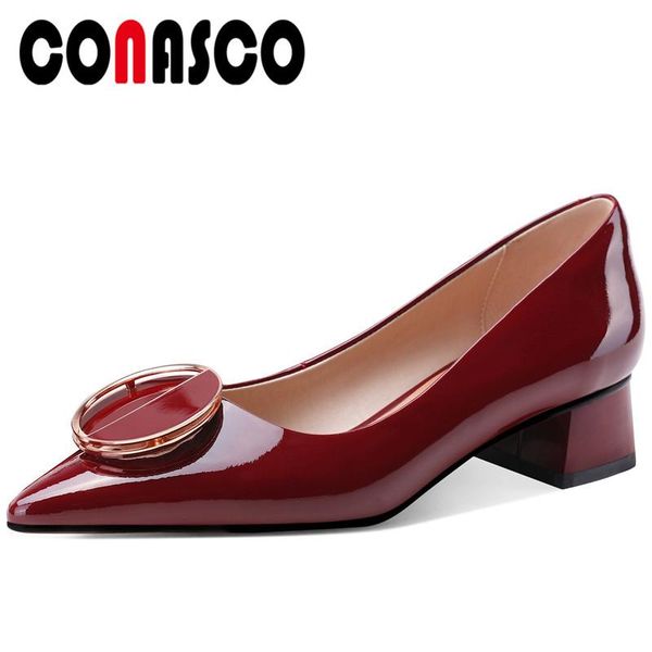dress shoes conasco genuine leather woman pumps 2021 spring summer fashion concise casual office metal decoration thick heels, Black
dress shoes conasco genuine leather woman pumps 2021 spring summer fashion concise casual office metal decoration thick heels, Black