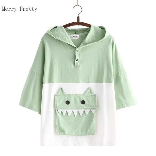 harakuju dinosaur pocket kawaii hoodies women summer half sleeve cotton hooded sweatshirts sweet style korean fashion 210526, Black
harakuju dinosaur pocket kawaii hoodies women summer half sleeve cotton hooded sweatshirts sweet style korean fashion 210526, Black
