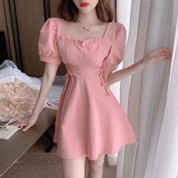 girl sweet off shoulder lace up waist white dresses fashion solid puff sleeve ruffle hem a-line mini dress summer 210601, Black;gray
girl sweet off shoulder lace up waist white dresses fashion solid puff sleeve ruffle hem a-line mini dress summer 210601, Black;gray