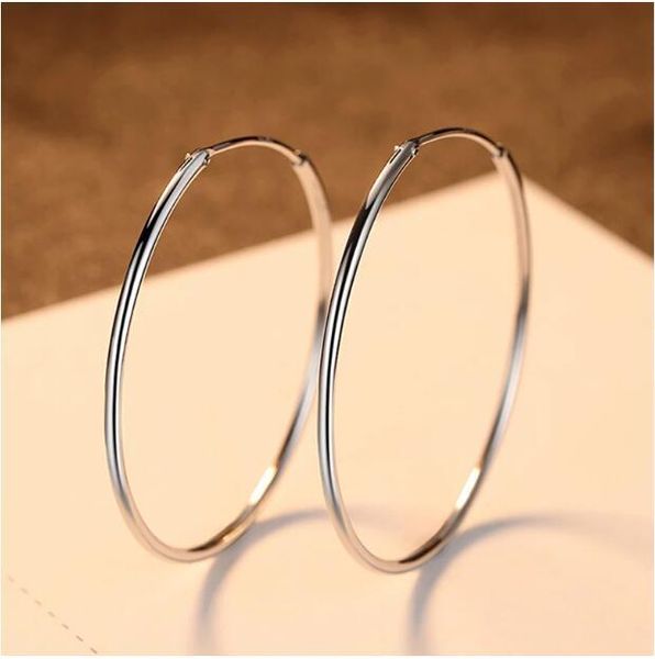 hoop & huggie 100% pure 925 sterling silver earrings for women 50mm 60mm round circle loop simple woman, Golden;silver
hoop & huggie 100% pure 925 sterling silver earrings for women 50mm 60mm round circle loop simple woman, Golden;silver