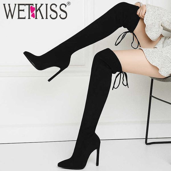 wetkiss thigh high boots women stiletto heel boot cross tied shoes female party stretch shoes ladies pointed toe shoes winter 210630, Black
wetkiss thigh high boots women stiletto heel boot cross tied shoes female party stretch shoes ladies pointed toe shoes winter 210630, Black