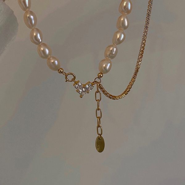 chain women pendants korean pearl necklace tide inlaid diamond love neck clavicle fashion simple personality net red temperament, Silver
chain women pendants korean pearl necklace tide inlaid diamond love neck clavicle fashion simple personality net red temperament, Silver