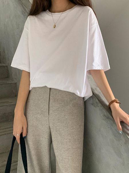women's t-shirt women white black tshirts casual loose solid color cotton tees short sleeve t shirts female summer o neck streetwear to
women's t-shirt women white black tshirts casual loose solid color cotton tees short sleeve t shirts female summer o neck streetwear to