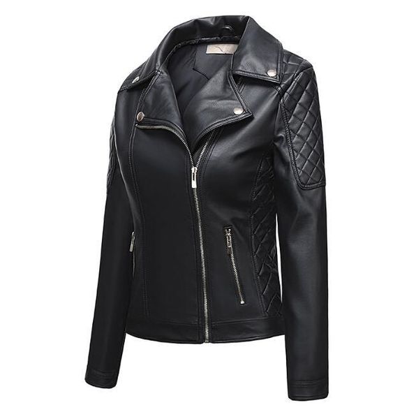 women's leather & faux european and american autumn winter fashion elegant lapel motorcycle pu jacket l, Black
women's leather & faux european and american autumn winter fashion elegant lapel motorcycle pu jacket l, Black
