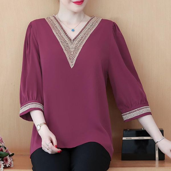 women's blouses & shirts solid pullover chiffon shirt women 2021 summer dress mid-sleeve large-size short-sleeved v neck blusas 683i, White
women's blouses & shirts solid pullover chiffon shirt women 2021 summer dress mid-sleeve large-size short-sleeved v neck blusas 683i, White