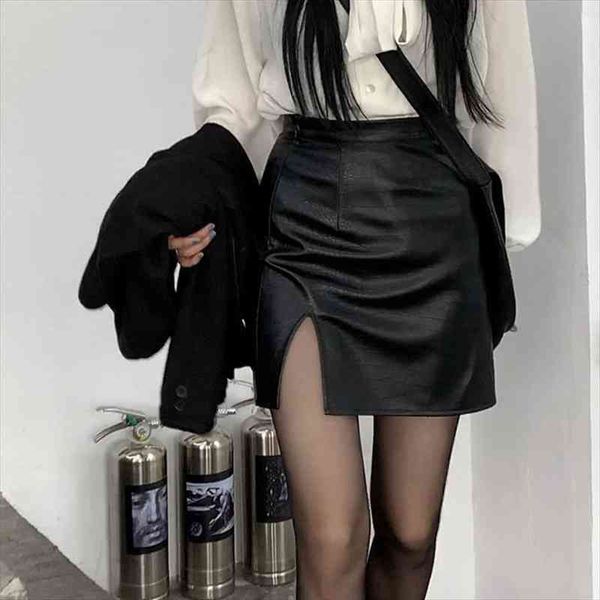 punk leather black split women skirts slim high waisted a-line mini autumn korean fashion harajuku streetwear
punk leather black split women skirts slim high waisted a-line mini autumn korean fashion harajuku streetwear