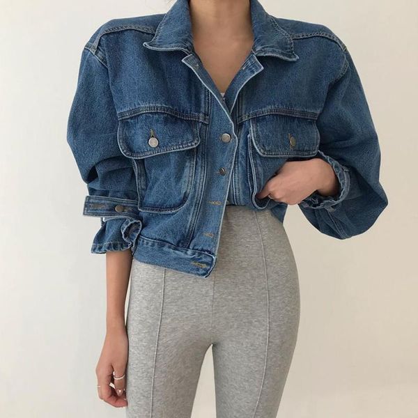 women's jackets 2021 denim blue short women lapel single-breasted casual streetwear jeans female spring outerwear coat, Black;brown
women's jackets 2021 denim blue short women lapel single-breasted casual streetwear jeans female spring outerwear coat, Black;brown