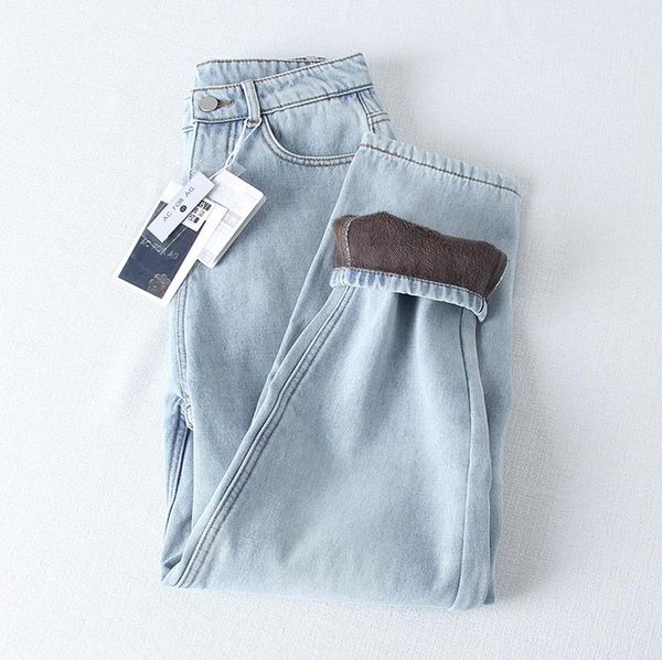 women's jeans plush thick fashion high-waisted slim and loose-fitting capri pants of papa harem, retro jeans, light blue
women's jeans plush thick fashion high-waisted slim and loose-fitting capri pants of papa harem, retro jeans, light blue