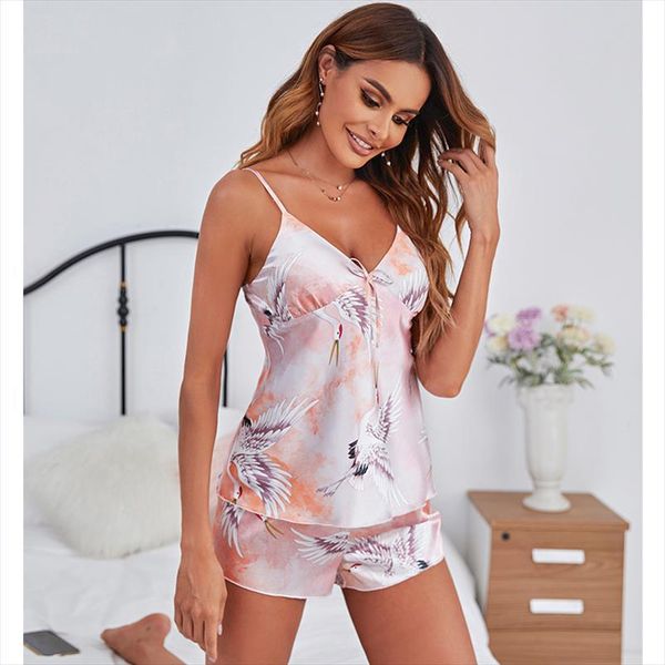 2pc pajamas summer silk suit women sleepwear suspender shorts homewear lingerie, Black;red
2pc pajamas summer silk suit women sleepwear suspender shorts homewear lingerie, Black;red