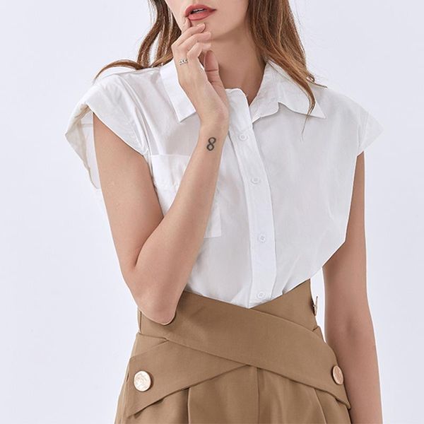 spring and summer sleeveless contour vest shirt 2021 new fashion simple style lapel single breasted loose shirt women, White
spring and summer sleeveless contour vest shirt 2021 new fashion simple style lapel single breasted loose shirt women, White