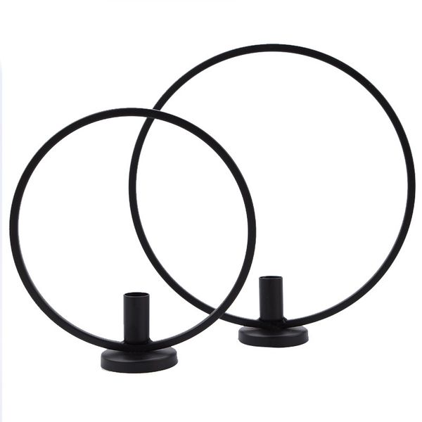 Modern black candle holder round simple home decoration model room candlelight dinner decoration
Modern black candle holder round simple home decoration model room candlelight dinner decoration