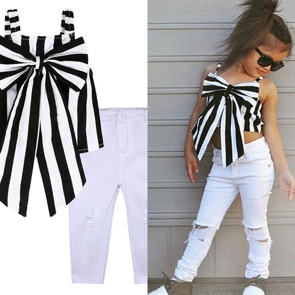 ins fashion girls clothes set 2021 summer children striped sleeveless butterfly girls suit kids pants with holes h239nmq, White
ins fashion girls clothes set 2021 summer children striped sleeveless butterfly girls suit kids pants with holes h239nmq, White