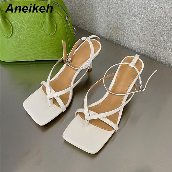 sandals aneikeh 2021 pu women's elegant summer thin heels thong pumps shoes concise solid party buckle ankle strap fashion, Black
sandals aneikeh 2021 pu women's elegant summer thin heels thong pumps shoes concise solid party buckle ankle strap fashion, Black