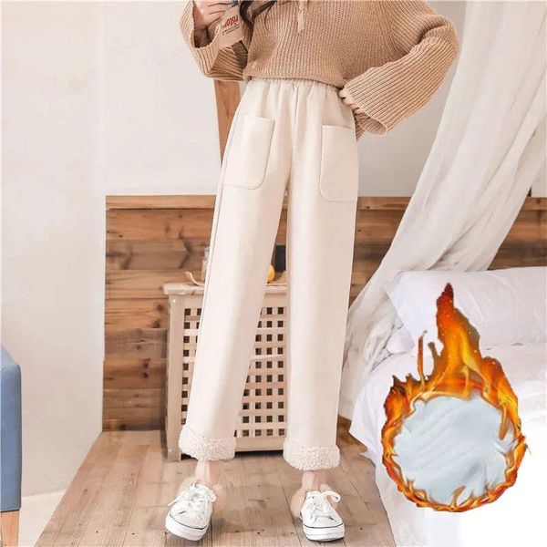 women's pants & capris 2021 winter thicken cashmere casual women ankle-length soft loose high waist stretch korean fashion warm harem p, Black;white
women's pants & capris 2021 winter thicken cashmere casual women ankle-length soft loose high waist stretch korean fashion warm harem p, Black;white