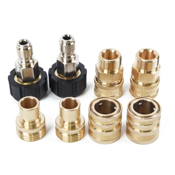 watering equipments 8pcs mingle pressure washer adapter set quick disconnect kit m22 swivel washing 3/8-1/2 live connection plug
watering equipments 8pcs mingle pressure washer adapter set quick disconnect kit m22 swivel washing 3/8-1/2 live connection plug