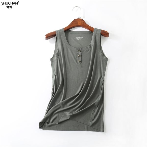 shuchan button tank women cotton solid plus size t shirt ladies vest singlets camisole big size vest female 210308, Black
shuchan button tank women cotton solid plus size t shirt ladies vest singlets camisole big size vest female 210308, Black
