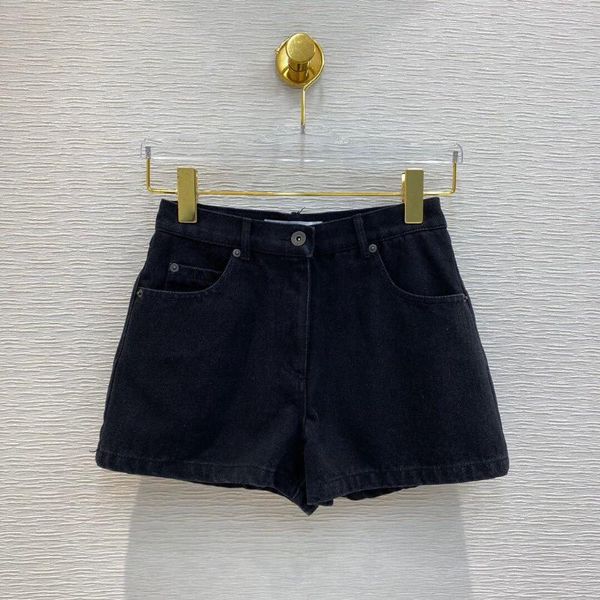 women's shorts runway design casual slim black denim women patchwork pocket high waist summer short jeans, White;black
women's shorts runway design casual slim black denim women patchwork pocket high waist summer short jeans, White;black