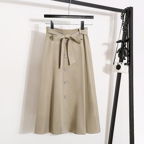 summer 2021 fashion elegant women's skirt khaki a-line single breasted office lady midi with belt black beige skirts
summer 2021 fashion elegant women's skirt khaki a-line single breasted office lady midi with belt black beige skirts