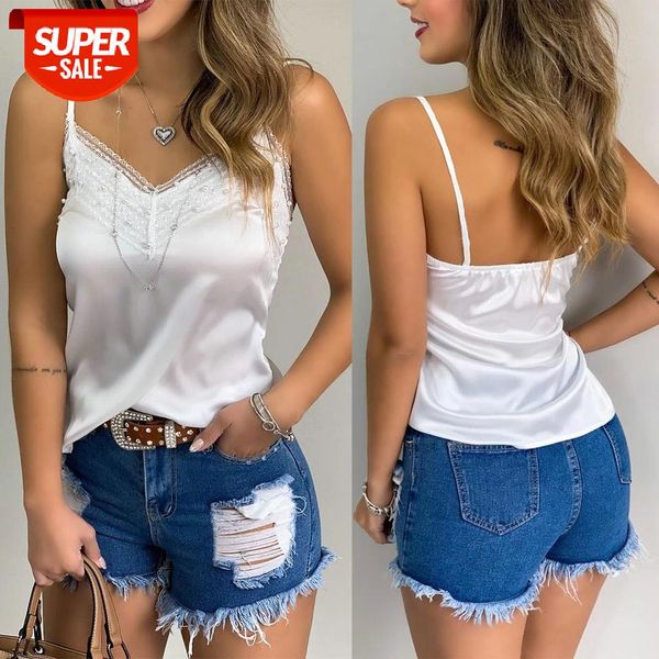 Sexy V-Neck Beading Lace Patchwork Vest Women Satin White Camis Summer Sleeveless Backless Solid Color Club Slim Tank Top Ladies #xS40
Sexy V-Neck Beading Lace Patchwork Vest Women Satin White Camis Summer Sleeveless Backless Solid Color Club Slim Tank Top Ladies #xS40