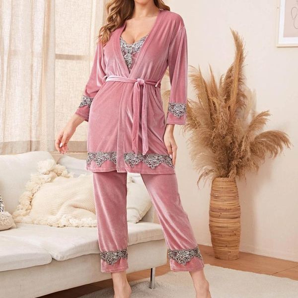 winter lingerie women sleepwear robes gold velvet pajamas fashion ladies long sleeve thin belt lace underwear home clothing, Black;red
winter lingerie women sleepwear robes gold velvet pajamas fashion ladies long sleeve thin belt lace underwear home clothing, Black;red