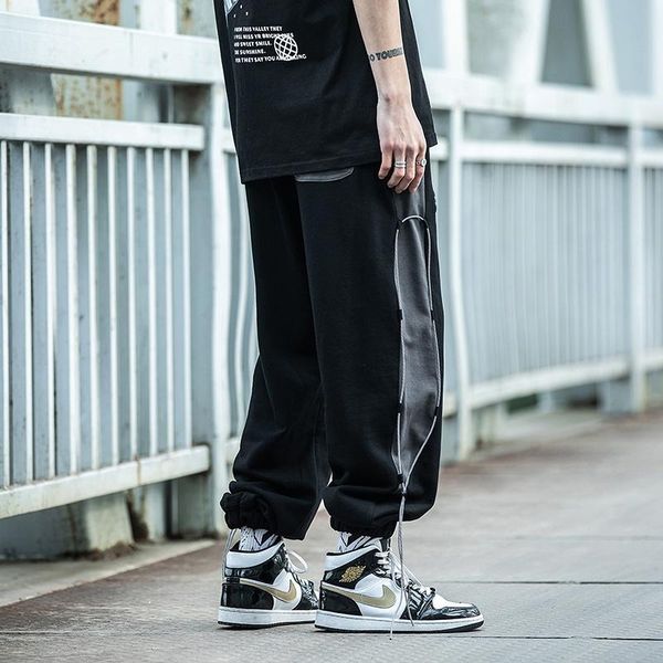 men's pants hop hip joggers pant man streetwear patchwork sweatpants harajuku men trousers punk functional wb106, Black
men's pants hop hip joggers pant man streetwear patchwork sweatpants harajuku men trousers punk functional wb106, Black