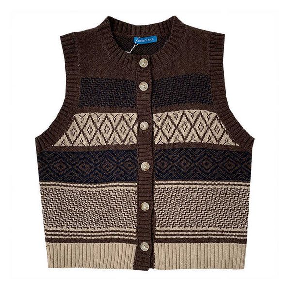 perhaps u women vest sweater crew neck knitted cardigan sleeveless brown khaki striped geometric winter preppy style m0230 210529, Black;white
perhaps u women vest sweater crew neck knitted cardigan sleeveless brown khaki striped geometric winter preppy style m0230 210529, Black;white