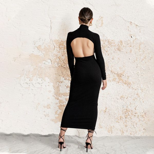 2021 new black party cut out backless long sleeve turtleneck slim fit maxi es for women lady vintage fall clothes z9u8, Black;gray
2021 new black party cut out backless long sleeve turtleneck slim fit maxi es for women lady vintage fall clothes z9u8, Black;gray