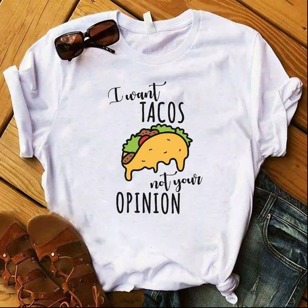 women lady t shirt need tacos not your opinion food printed tshirt ladies tee shirt women female clothes graphic t shirt, White
women lady t shirt need tacos not your opinion food printed tshirt ladies tee shirt women female clothes graphic t shirt, White