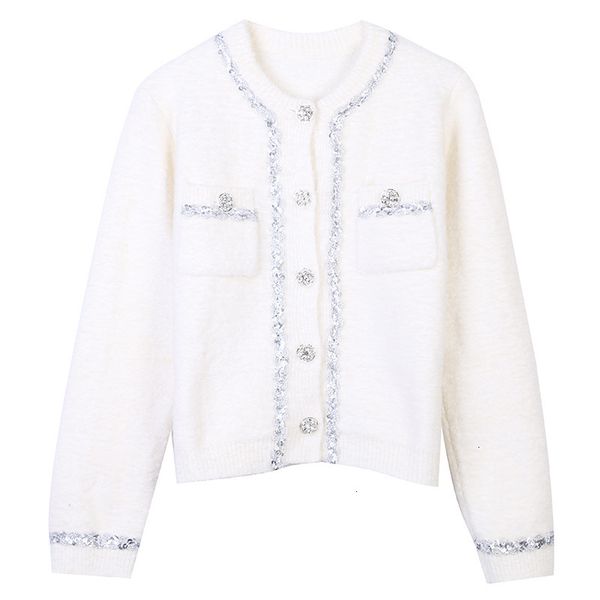 women's jackets runway luxury sequined diamonds buttons white cardigan mujer korean fashion o-neck knitted sweater women autumn winter, Black;brown
women's jackets runway luxury sequined diamonds buttons white cardigan mujer korean fashion o-neck knitted sweater women autumn winter, Black;brown