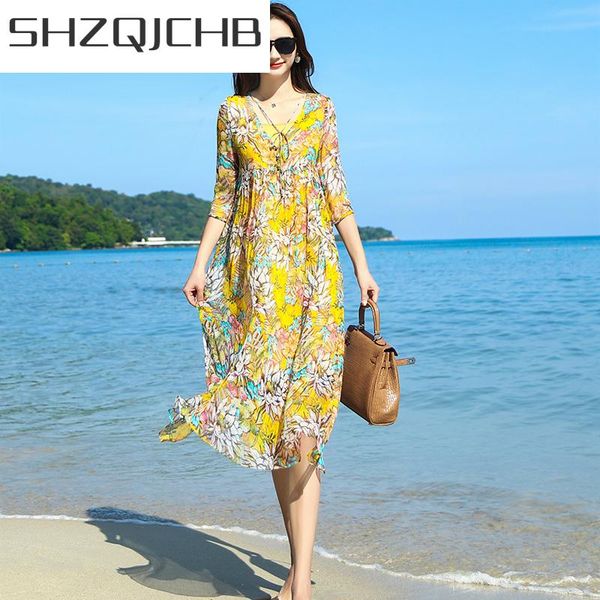 casual dresses shzq women summer dress silk print floral long elegant slim beach boho yellow party vestidos verano 2021 lwl1542, Black;gray
casual dresses shzq women summer dress silk print floral long elegant slim beach boho yellow party vestidos verano 2021 lwl1542, Black;gray