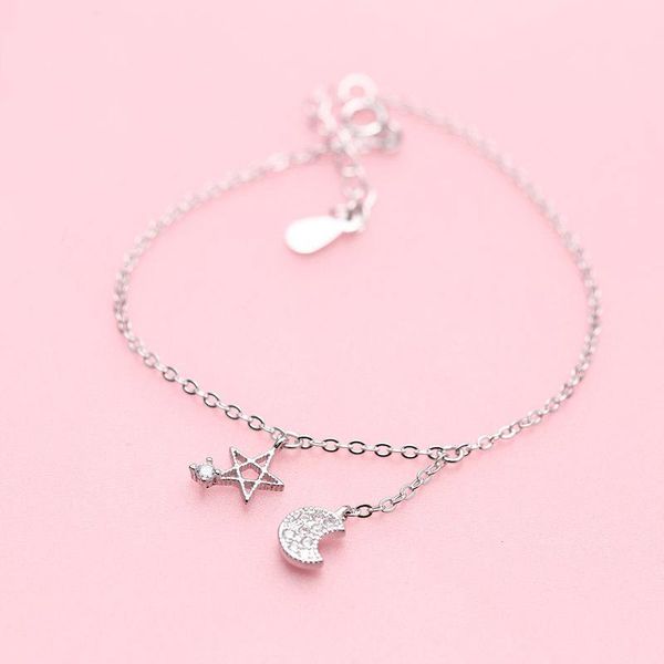 link, chain modern jewelry star moon charm bracelet fashion simple hight quanlity silvery plating for sweet girl gift, Black
link, chain modern jewelry star moon charm bracelet fashion simple hight quanlity silvery plating for sweet girl gift, Black