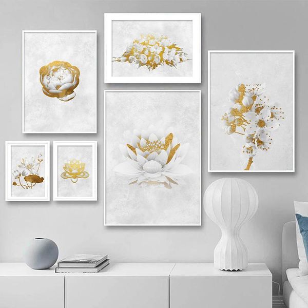 white golden lily lotus flower wall poster nordic botanical floral print scandinavian canvas painting contemporary art picture
white golden lily lotus flower wall poster nordic botanical floral print scandinavian canvas painting contemporary art picture