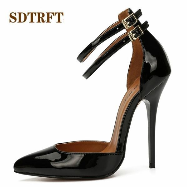 dress shoes sdtrft women pumps d'orsay 13cm thin heels zapatos mujer pointed toe feminino ladies stiletto buckle sandals plus:38-47 48, Black
dress shoes sdtrft women pumps d'orsay 13cm thin heels zapatos mujer pointed toe feminino ladies stiletto buckle sandals plus:38-47 48, Black